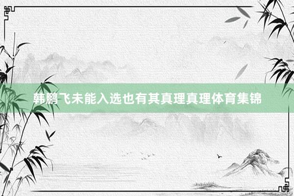 韩鹏飞未能入选也有其真理真理体育集锦