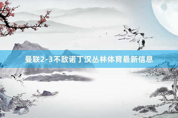 曼联2-3不敌诺丁汉丛林体育最新信息