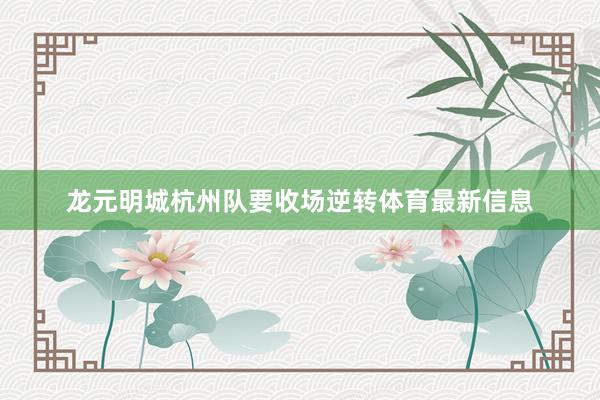 龙元明城杭州队要收场逆转体育最新信息