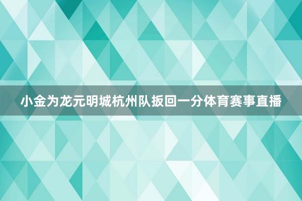 小金为龙元明城杭州队扳回一分体育赛事直播