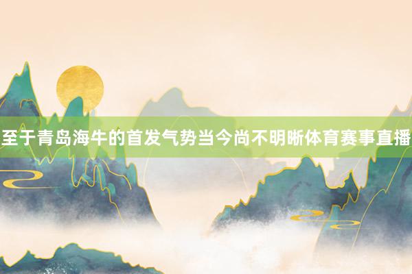 至于青岛海牛的首发气势当今尚不明晰体育赛事直播