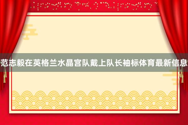 范志毅在英格兰水晶宫队戴上队长袖标体育最新信息