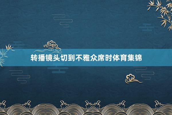 转播镜头切到不雅众席时体育集锦