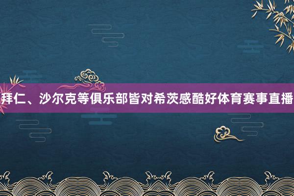 拜仁、沙尔克等俱乐部皆对希茨感酷好体育赛事直播