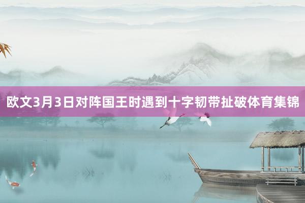 欧文3月3日对阵国王时遇到十字韧带扯破体育集锦