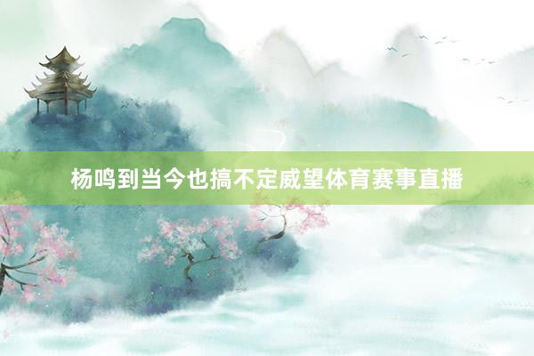 杨鸣到当今也搞不定威望体育赛事直播