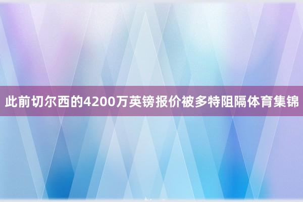 此前切尔西的4200万英镑报价被多特阻隔体育集锦