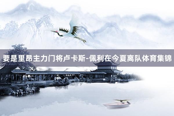 要是里昂主力门将卢卡斯-佩利在今夏离队体育集锦