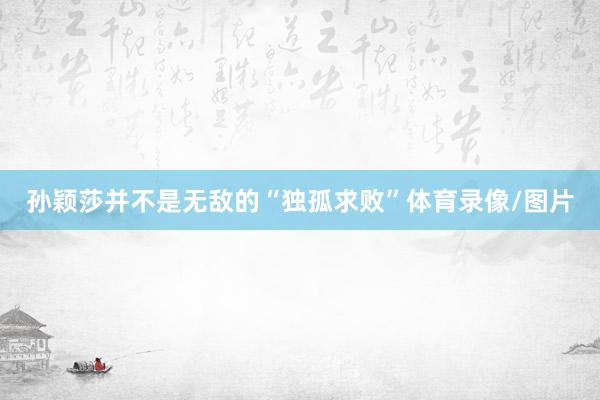 孙颖莎并不是无敌的“独孤求败”体育录像/图片