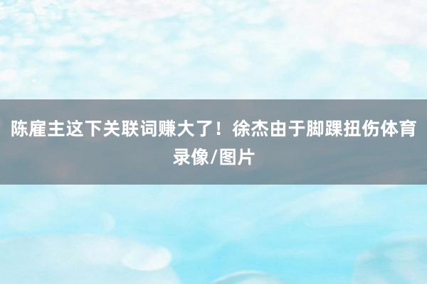 陈雇主这下关联词赚大了！徐杰由于脚踝扭伤体育录像/图片