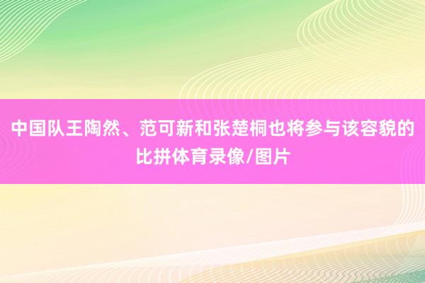 中国队王陶然、范可新和张楚桐也将参与该容貌的比拼体育录像/图片