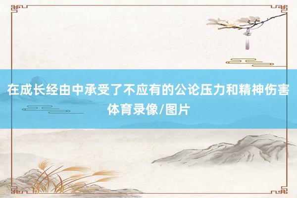 在成长经由中承受了不应有的公论压力和精神伤害体育录像/图片
