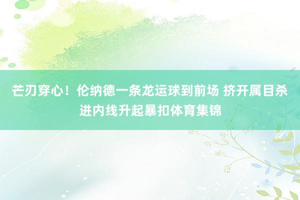 芒刃穿心！伦纳德一条龙运球到前场 挤开属目杀进内线升起暴扣体育集锦