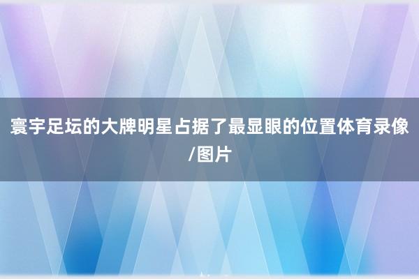寰宇足坛的大牌明星占据了最显眼的位置体育录像/图片